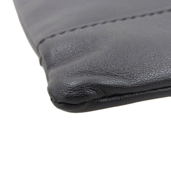 BALENCIAGA Leather Navy Clip M Clutch Bag 373834 Black - Picture 3 of 8